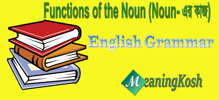 Functions of the Noun (NOUN-এর কাজ)