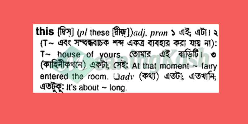 This Meaning in Bengali